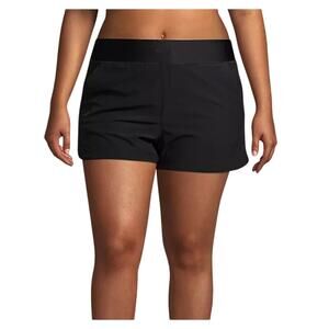 Lands' End Black Sunshade UPF 50 3" Board Shorts W/ Panty Pockets 3X Resort